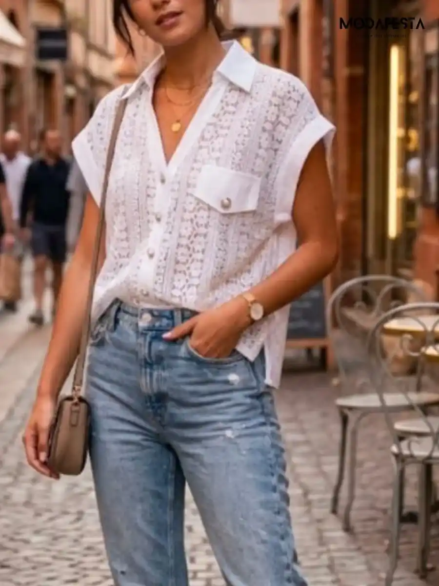 ModaFesta -elegant-floral-lace-shirt-white