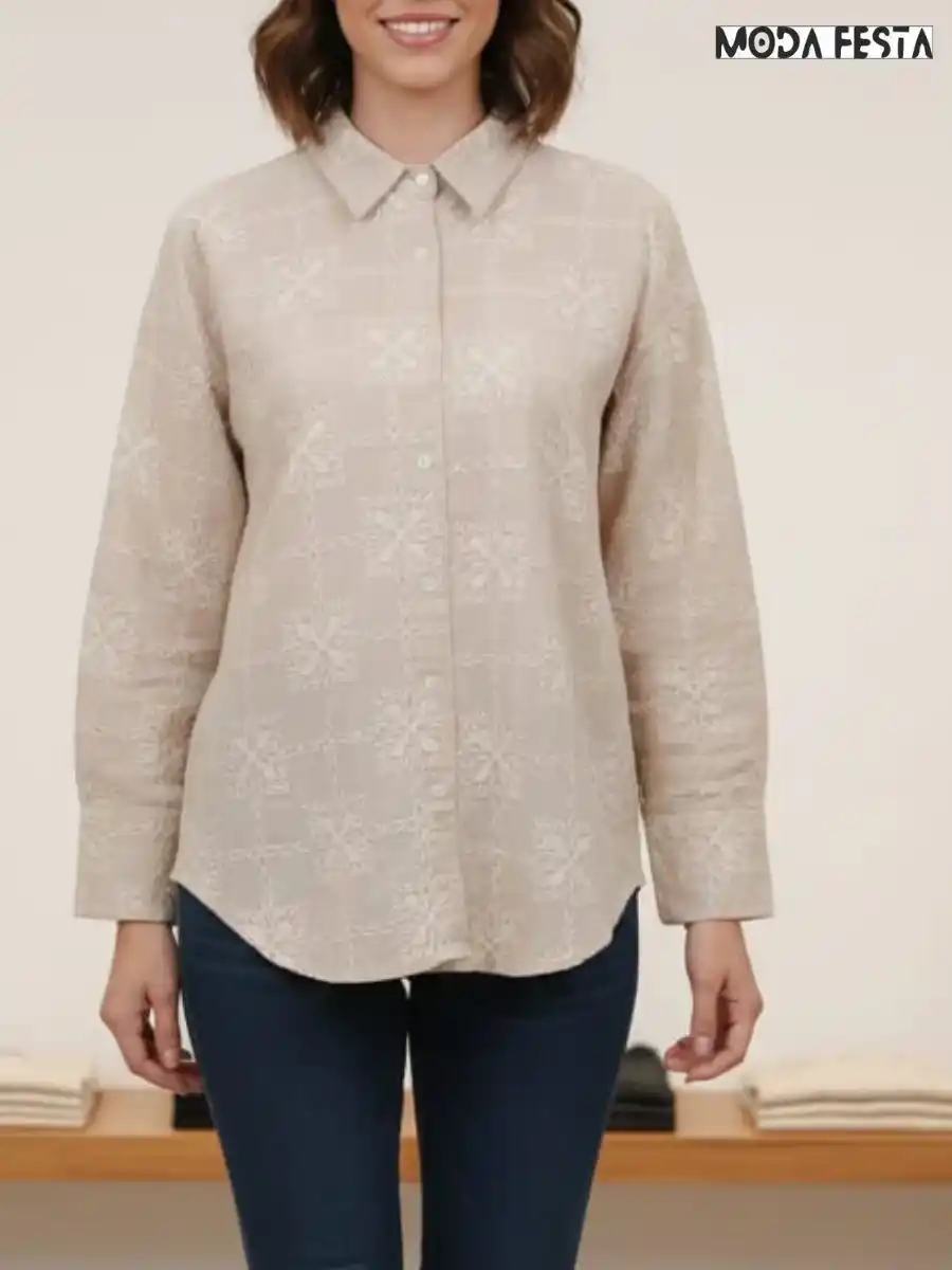 ModaFesta -embroidered-linen-shirt-beige