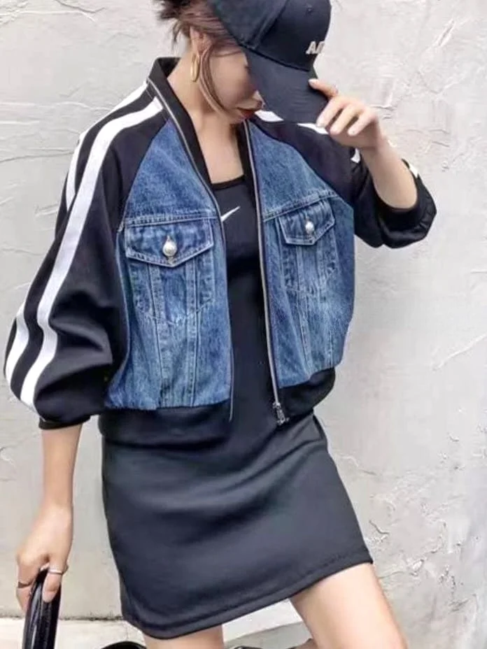 ModaFesta - white-stripped-denim-jacket-blue