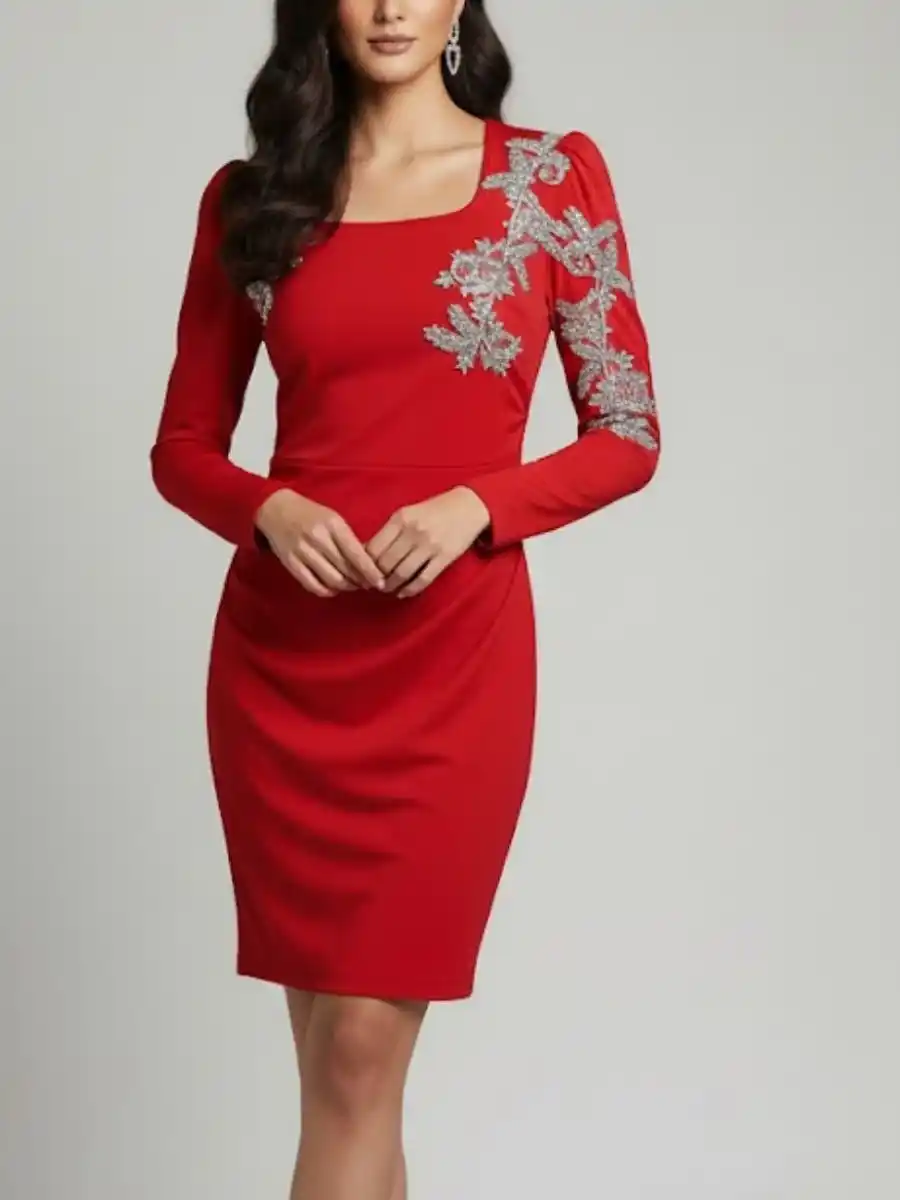 ModaFesta -elegant-bodycon-partywear-dress-red