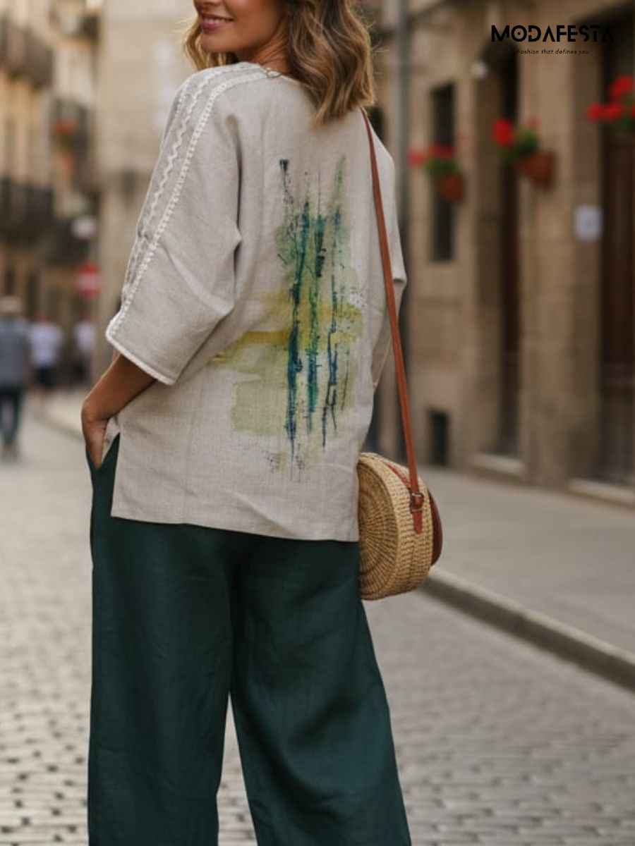 ModaFesta -elegant-linen-coord-set-with-back-print-beige