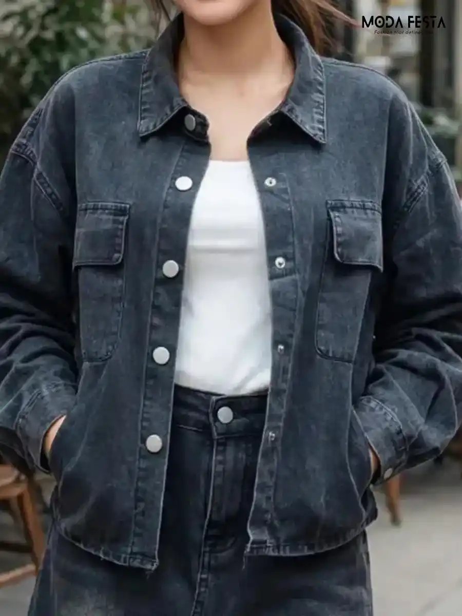 ModaFesta -casual-crop-jacket-black
