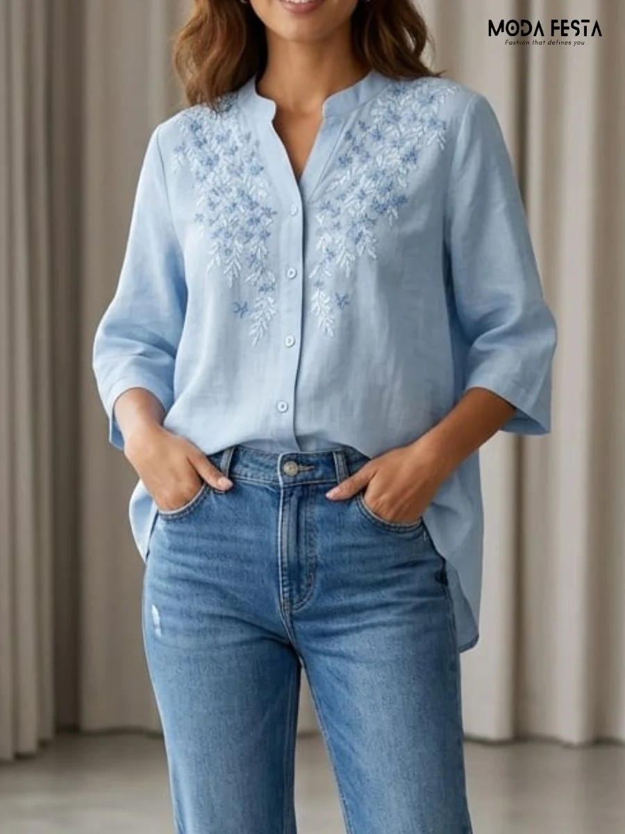 Embroidered Cotton Shirt