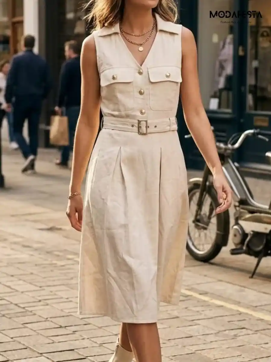 Elegant Sleeveless Mini A-Line Dress