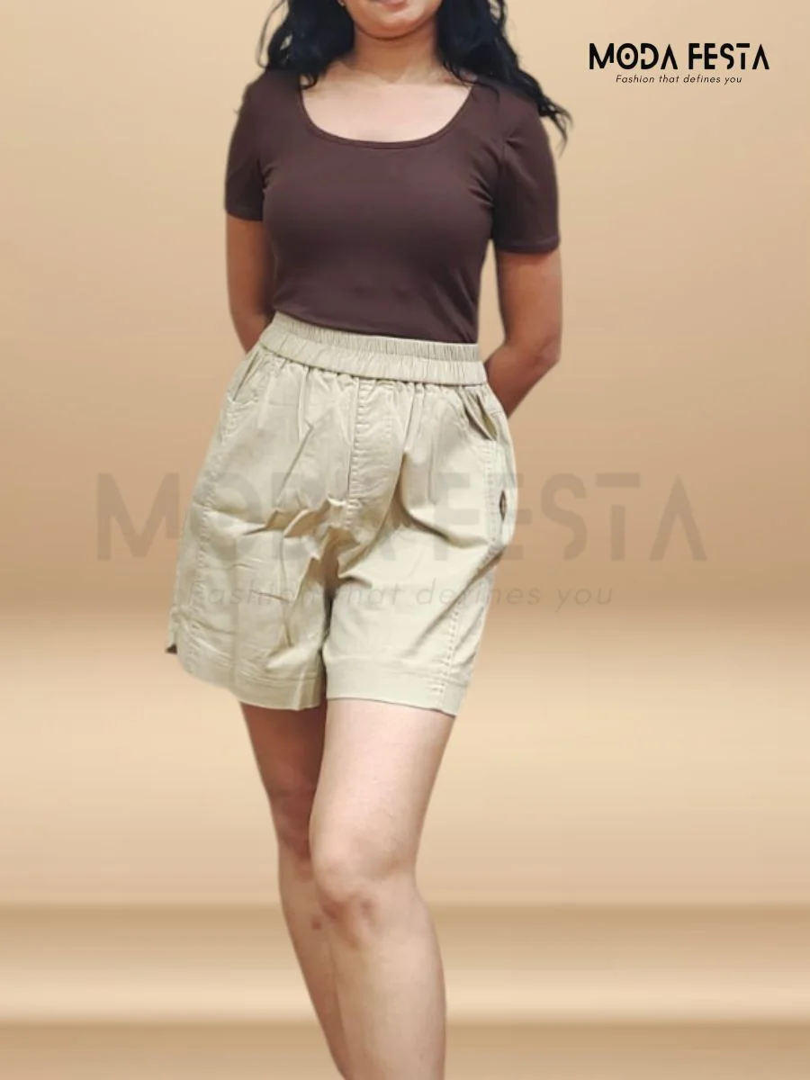 ModaFesta -summer-cotton-short-beige