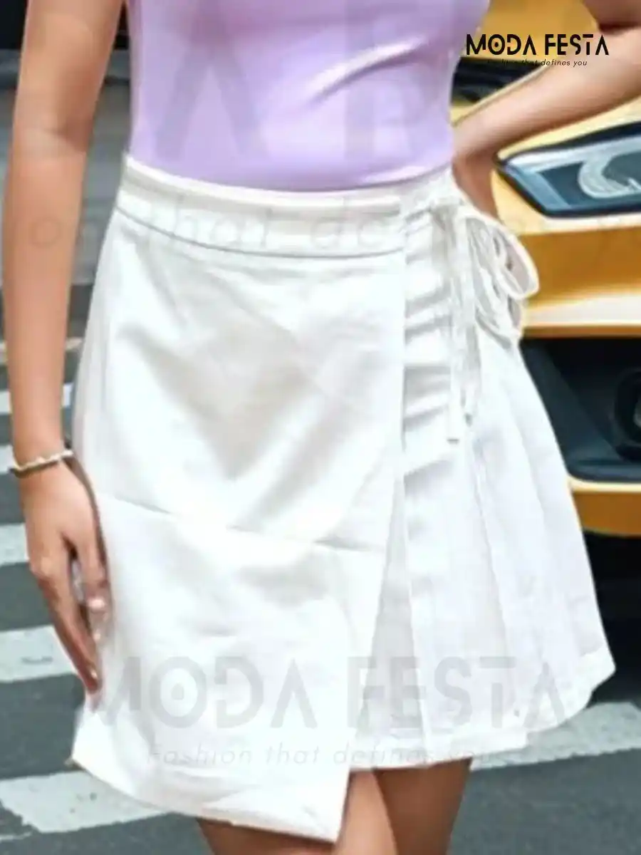 ModaFesta - pleated-white-skirt