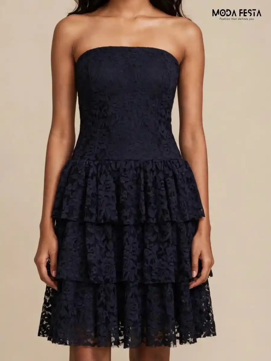ModaFesta -lace-tiered-bodycon-dress