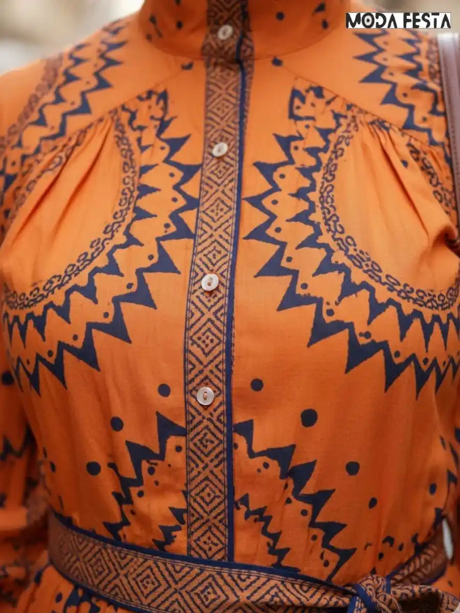ModaFesta -elegant-cotton-poplin-dress-orange
