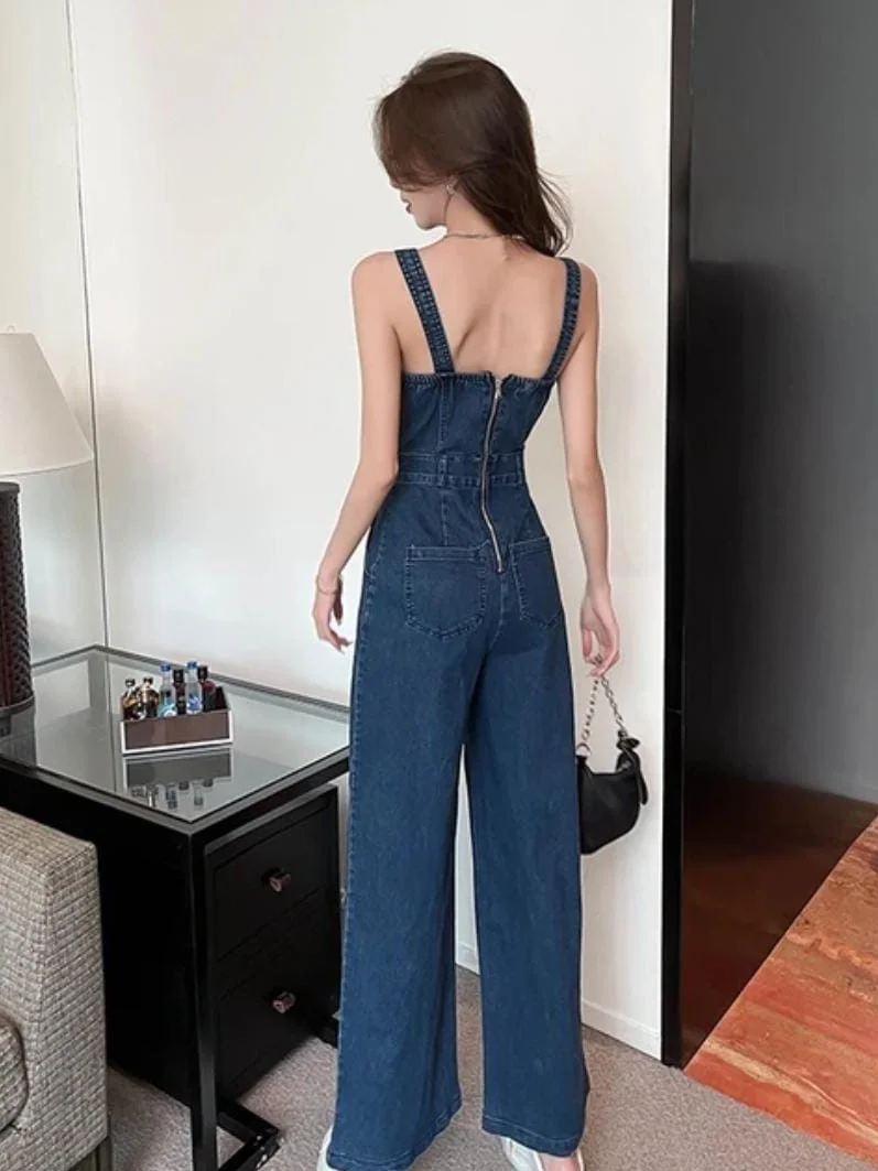 ModaFesta -slim-waist-solid-solid-jumpsuit-blue-denim