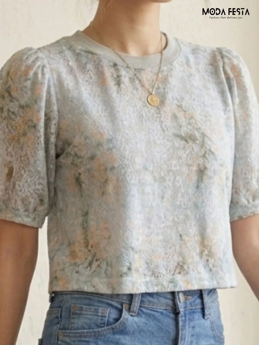 ModaFesta -floral-top-grey