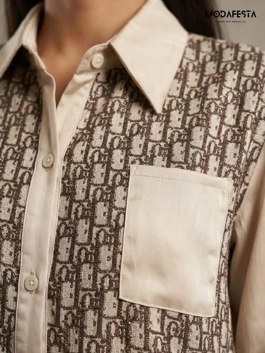 ModaFesta -trendy-dior-print-satin-shirt-beige