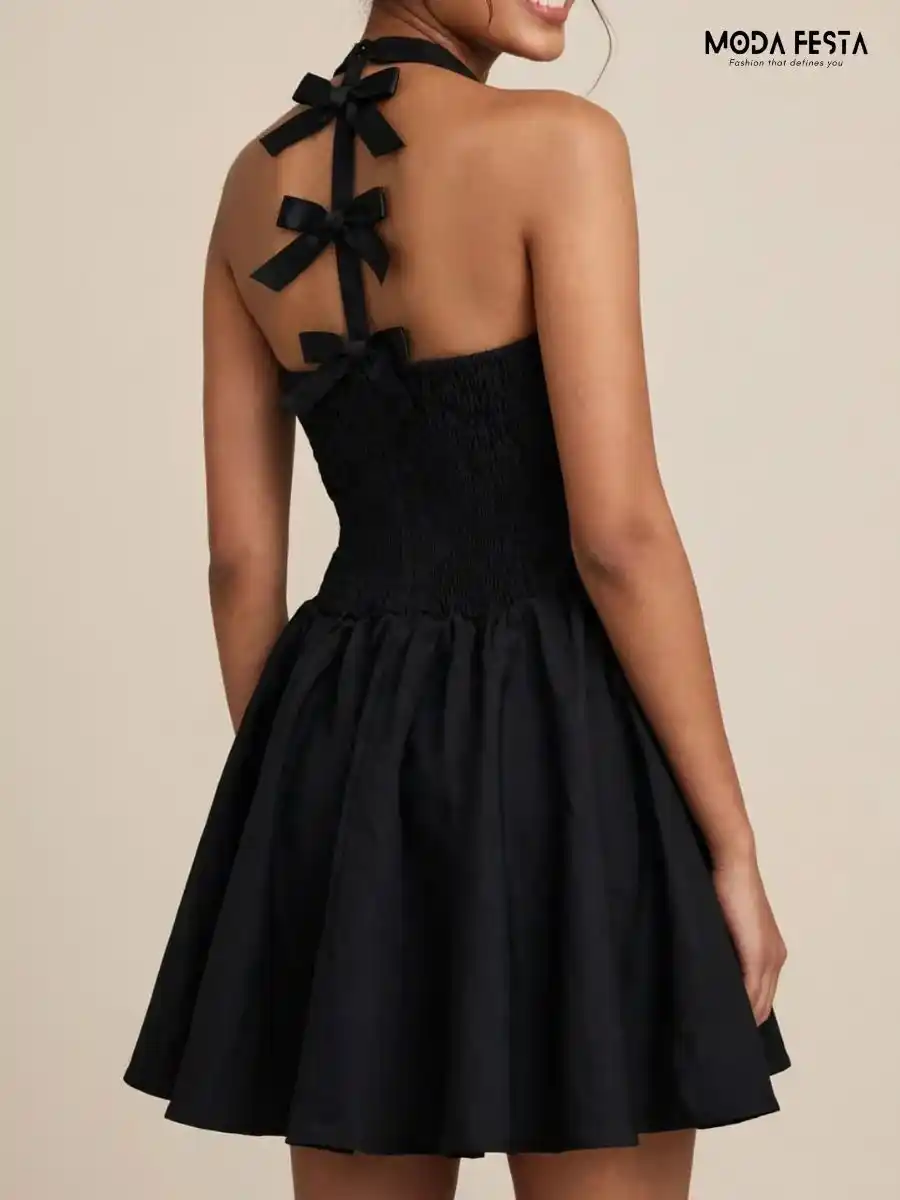 ModaFesta -halter-neck-flare-dress