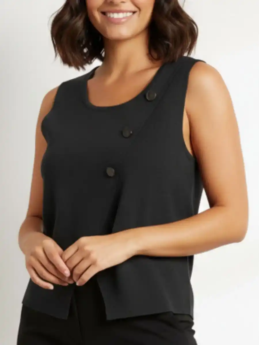 ModaFesta -elegant-waist-coat-crop-top-black