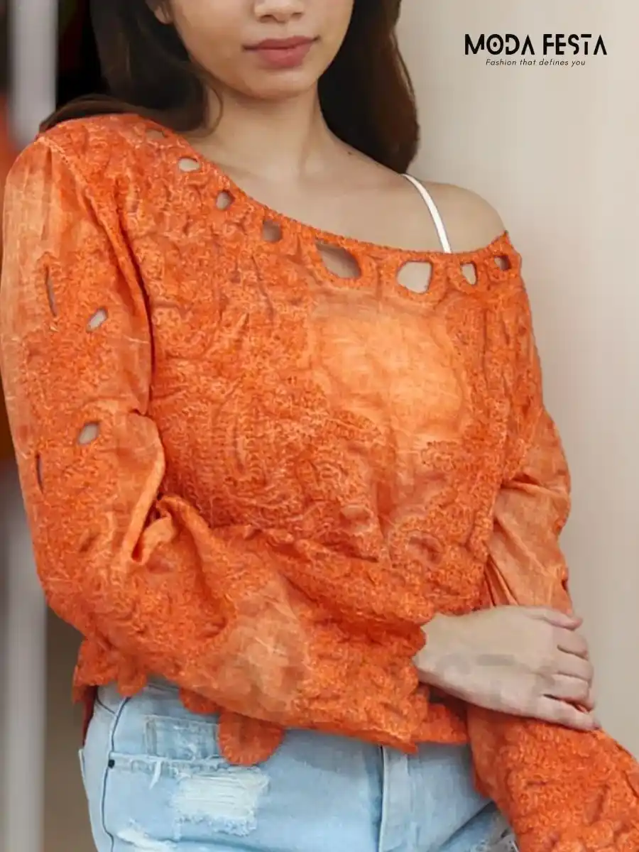 ModaFesta -knitted-top-orange