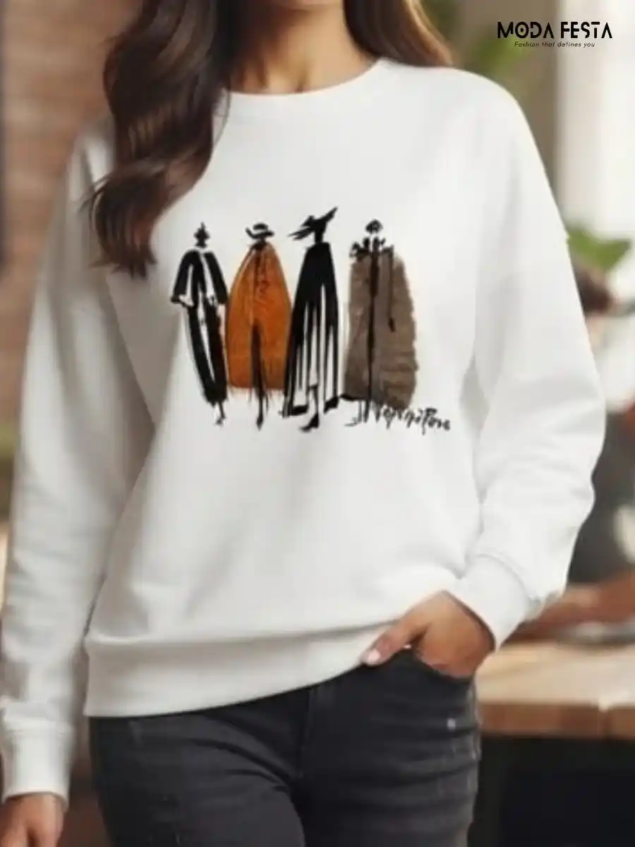 ModaFesta -abstract-fashion-illustration-oversized-white-t-shirt