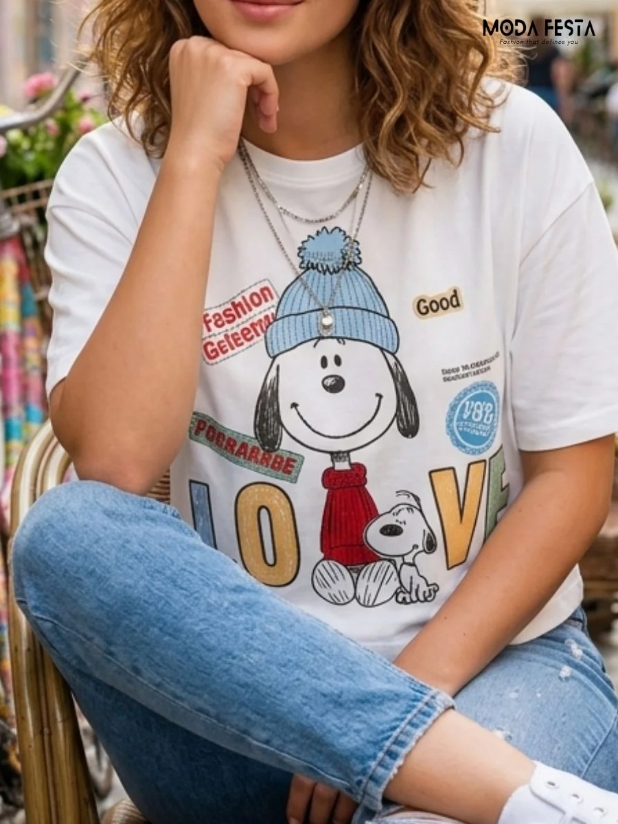 ModaFesta -snoopy-love-graphic-tee