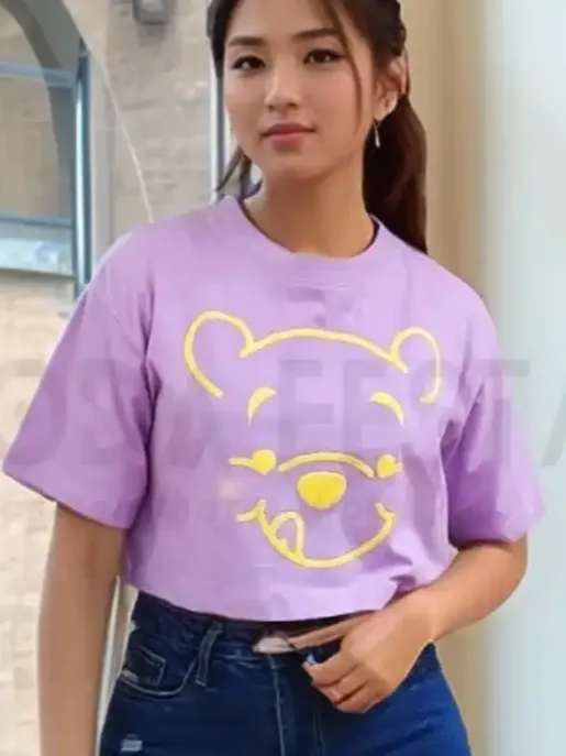 ModaFesta - smiley-crop-tshirt-purple-casual-wear