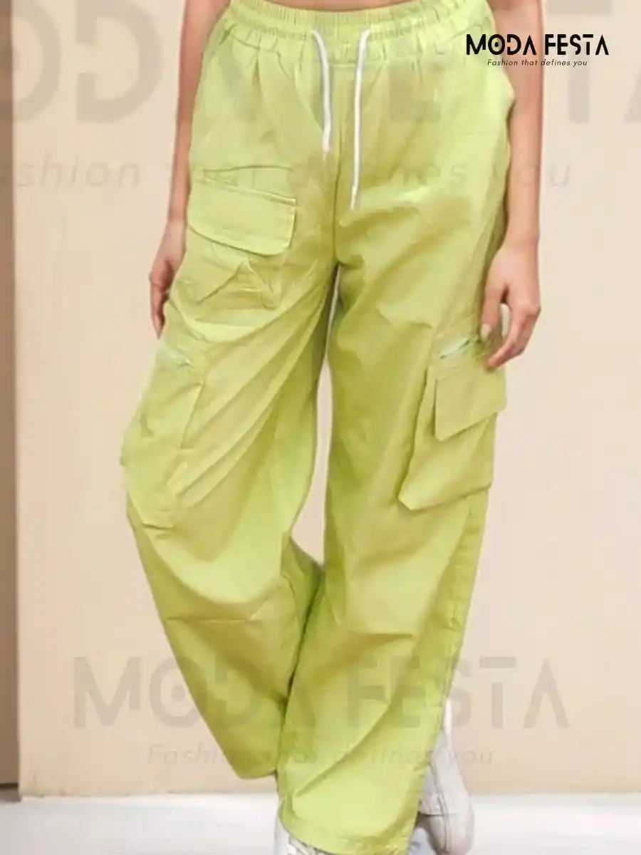 ModaFesta - parachute-cargo-pant-neon-green