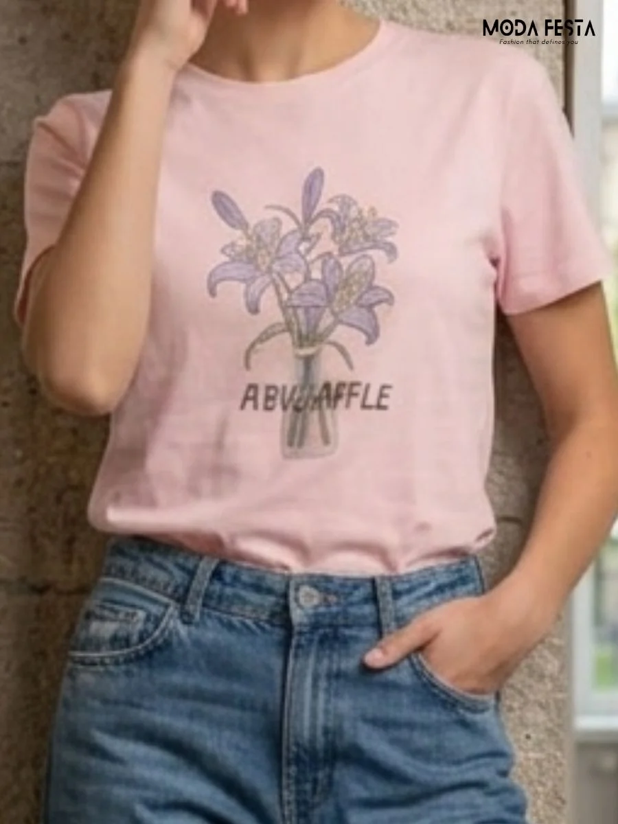 ModaFesta -pink-floral-graphic-tee