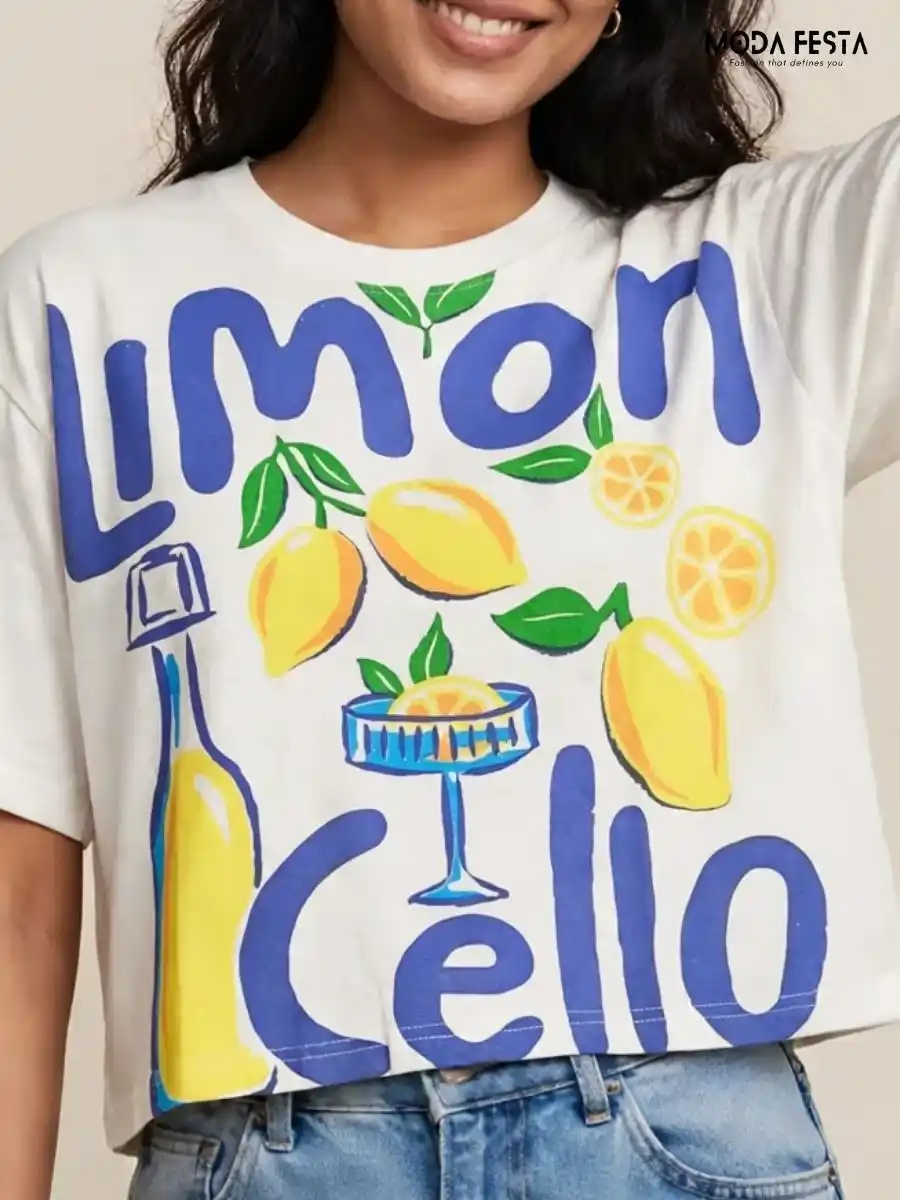 ModaFesta -limoncello-graphic-print-crop-t-shirt