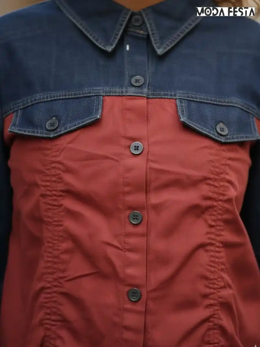 ModaFesta -denim-rust-casual-shirt-for-women