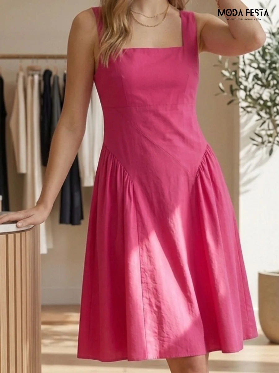 ModaFesta -drop-waist-square-neck-silhouette