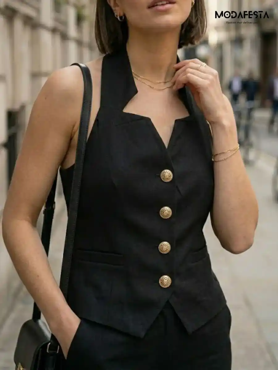 ModaFesta -elegant-style-halter-neck-top-black