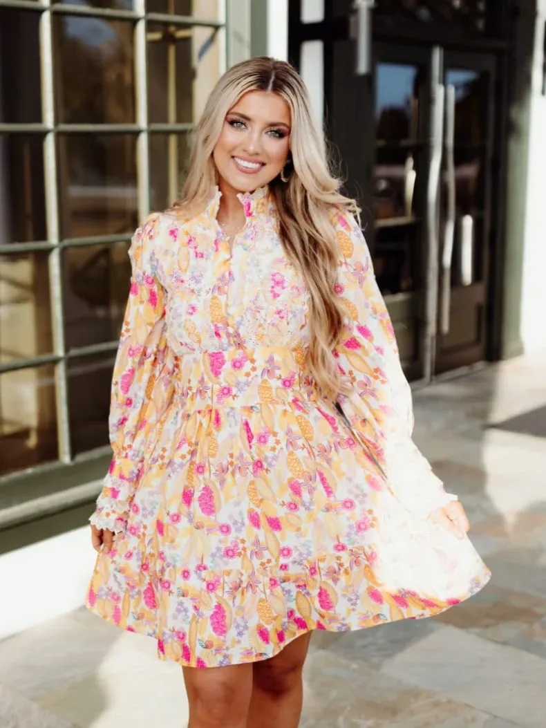 ModaFesta - colourbloack-floral-dress-yellow-02