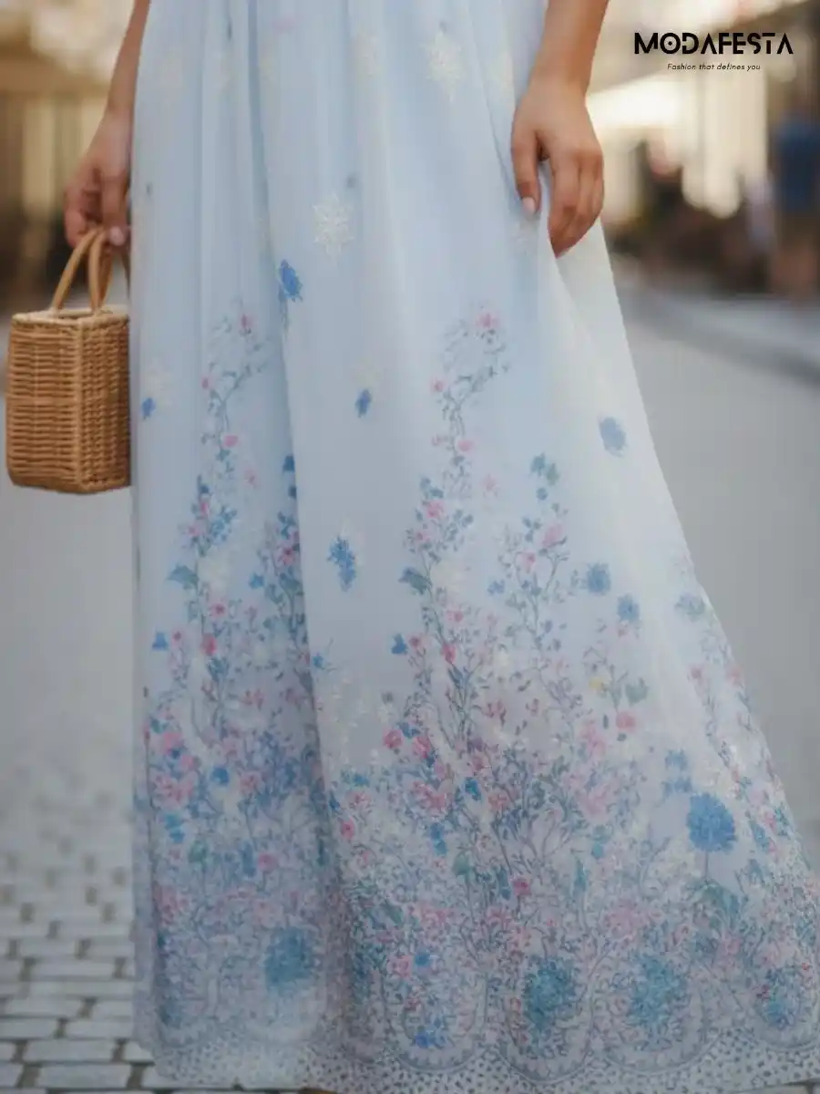 ModaFesta -elegant-floral-print-spegehti-dress-sky-blue