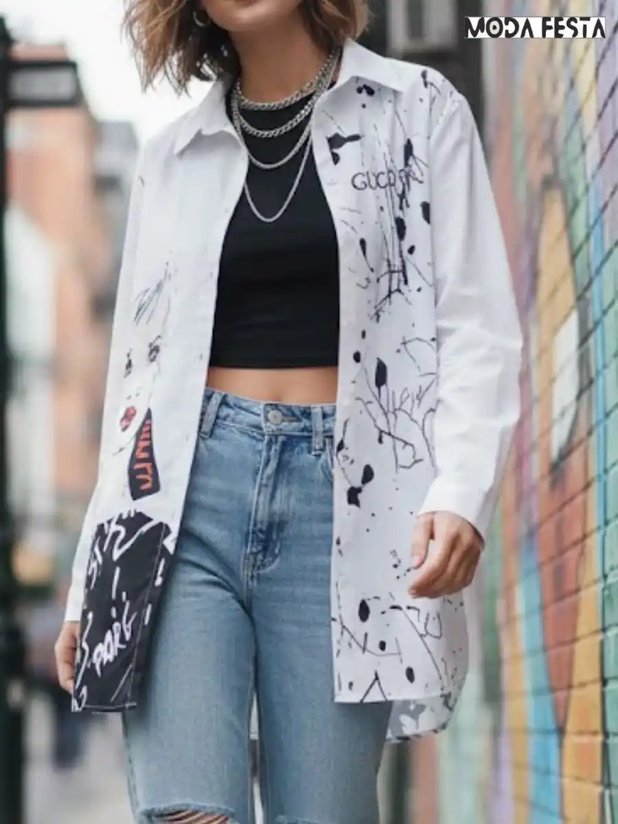 ModaFesta -elegant-girl-print-stylish-shirt-white