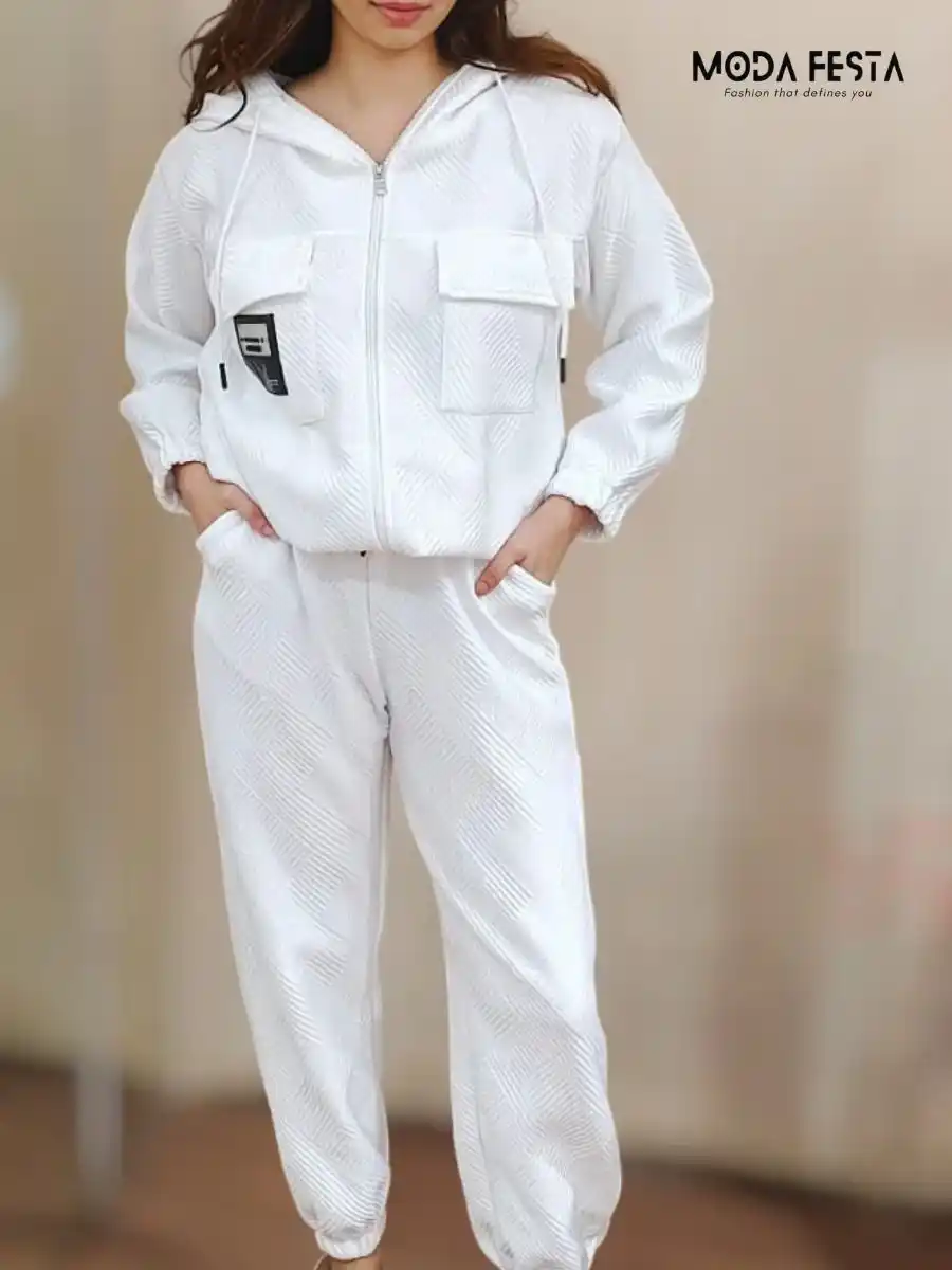 ModaFesta - white-airport-coord-set-for-women