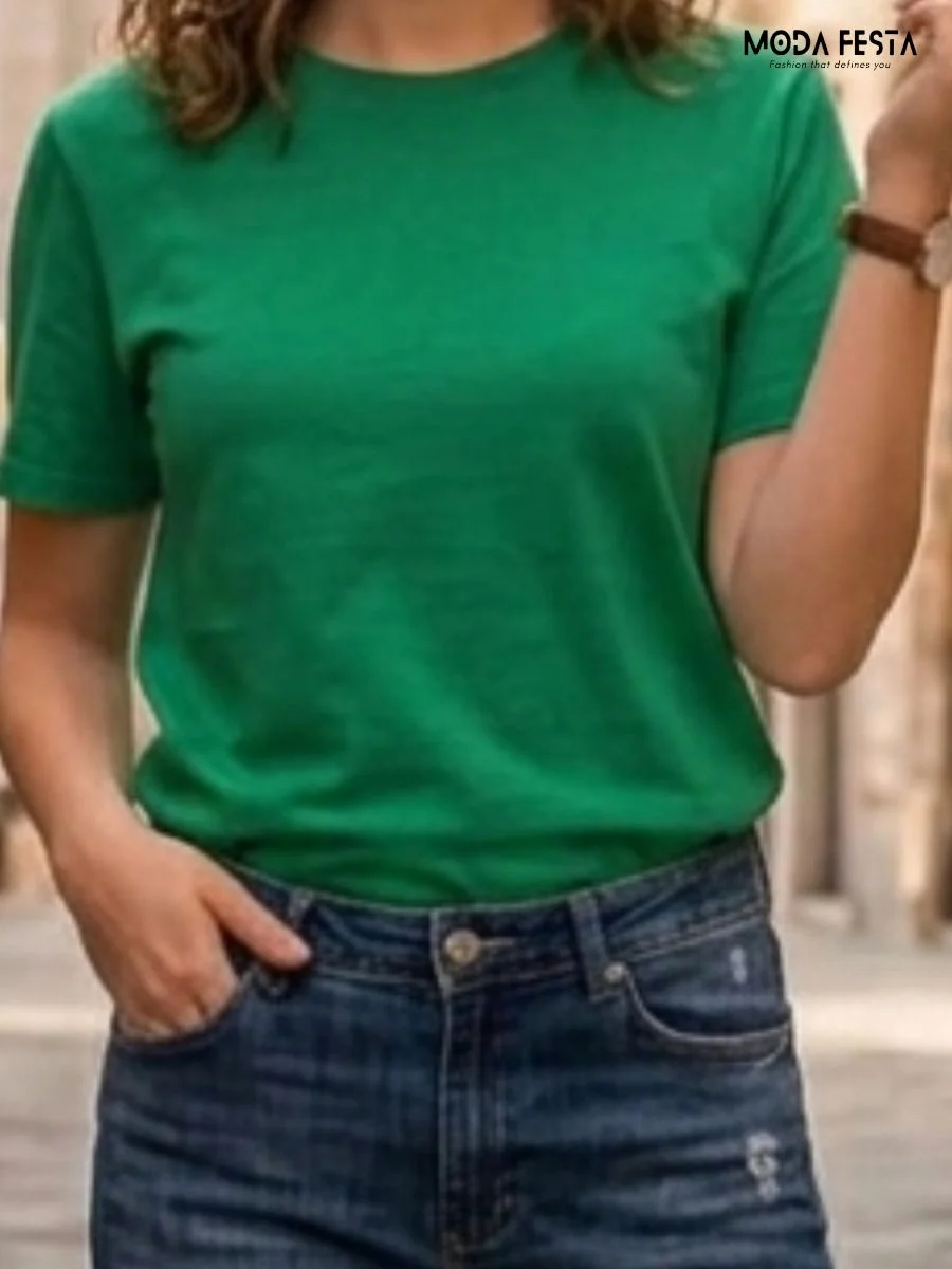 ModaFesta -essential-solid-green-top