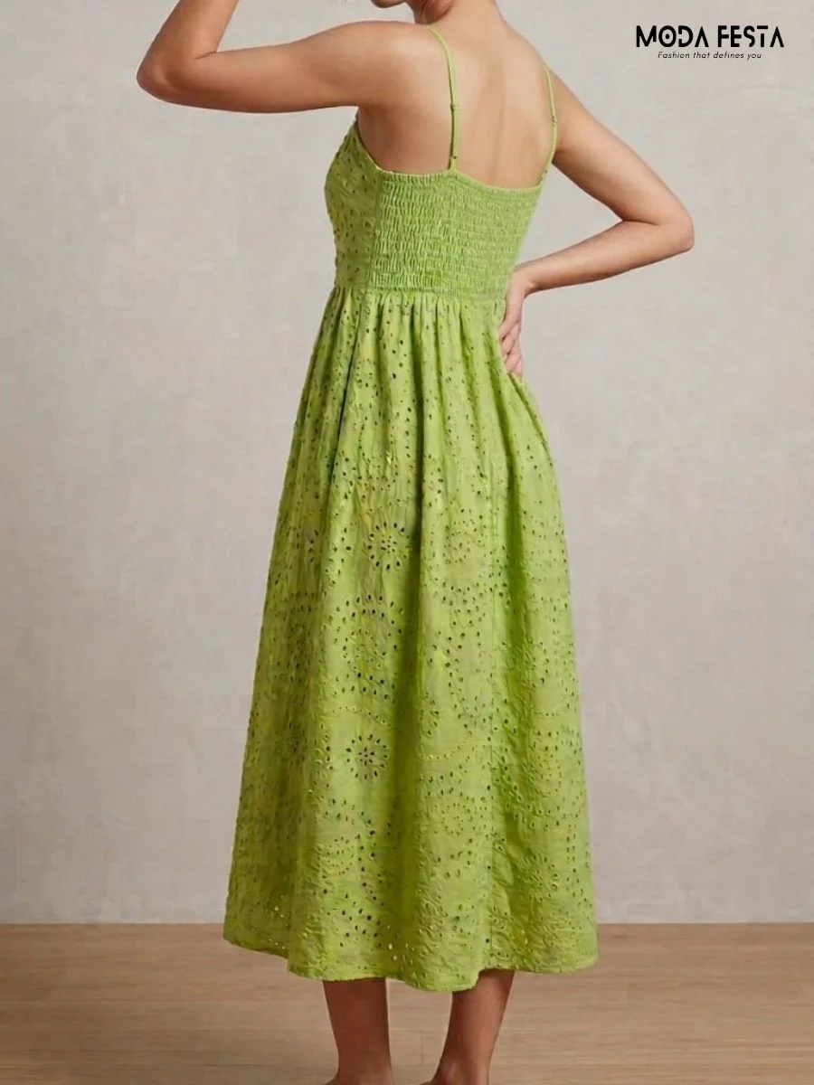 ModaFesta -chikan-spaghetti-dress-lime-green