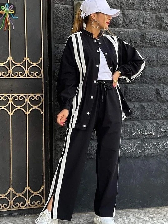 Black Strip Co-ord Set