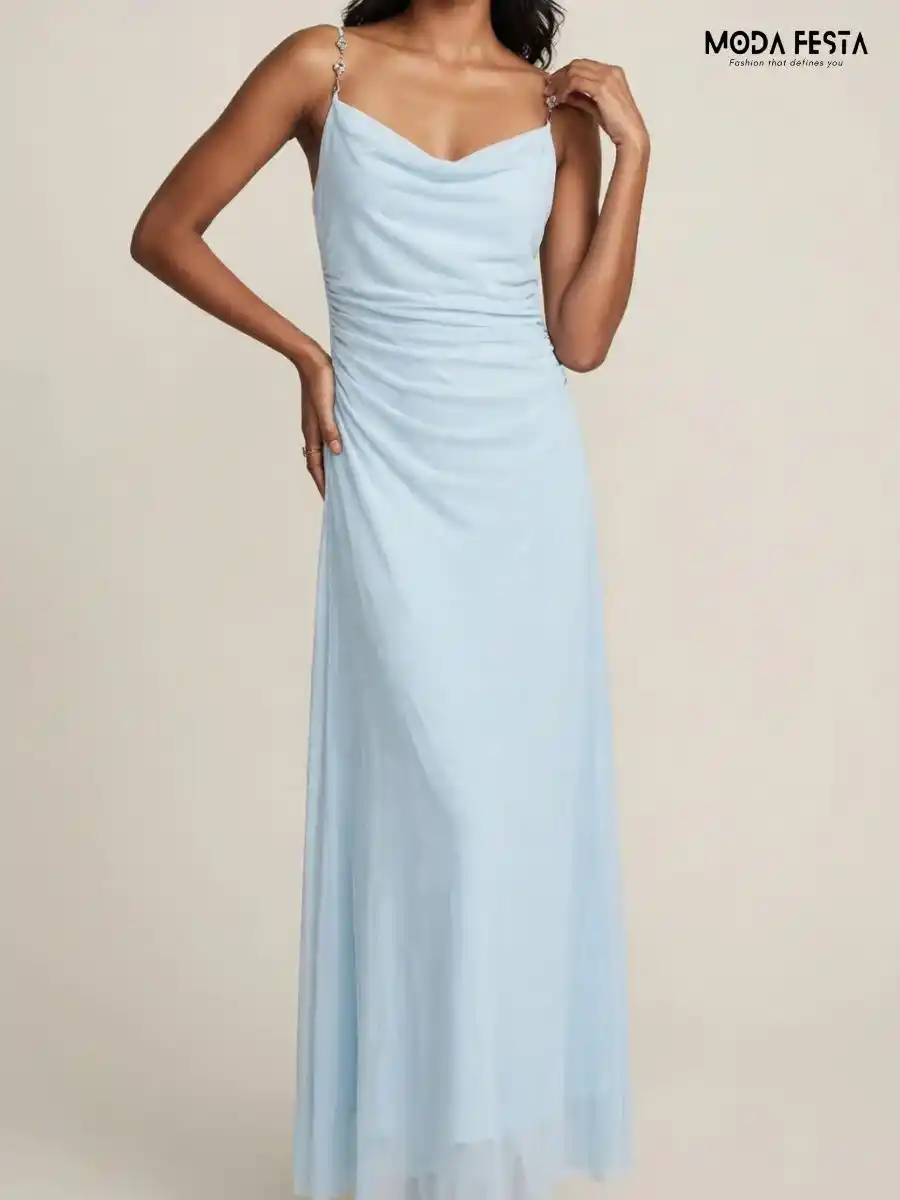 ModaFesta -elegant-light-blue-cowl-neck-maxi-dress