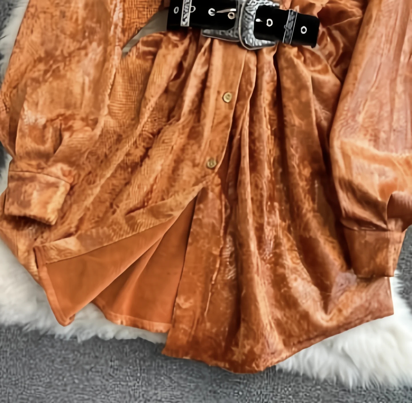 ModaFesta -snazzy-shirt-dress-grey-orange