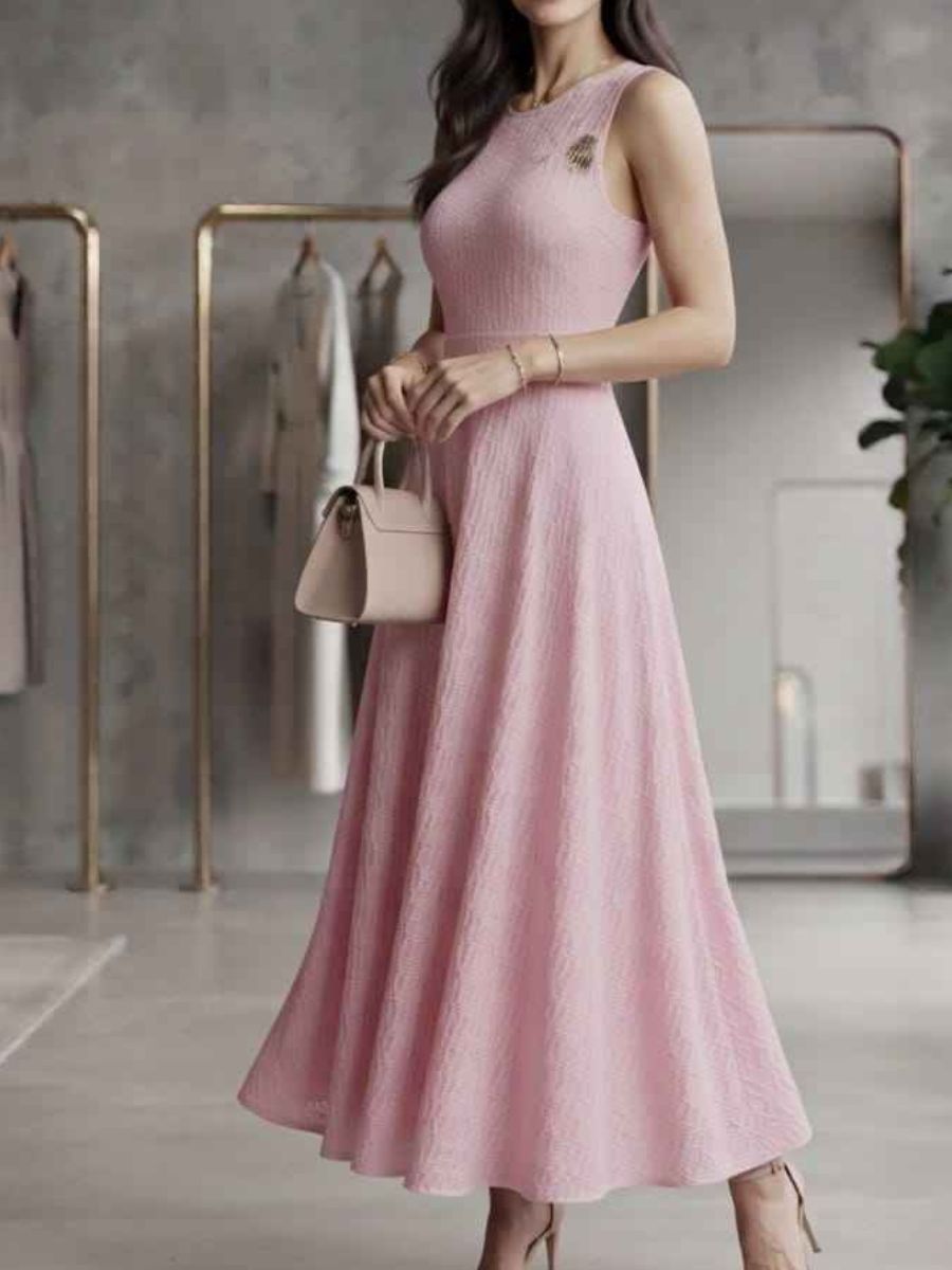 ModaFesta -full-length-high-neck-party-gown-fancy-net-baby-pink