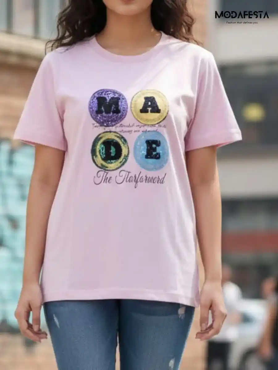 ModaFesta -classy-graphic-sequin-t-shirt-peach