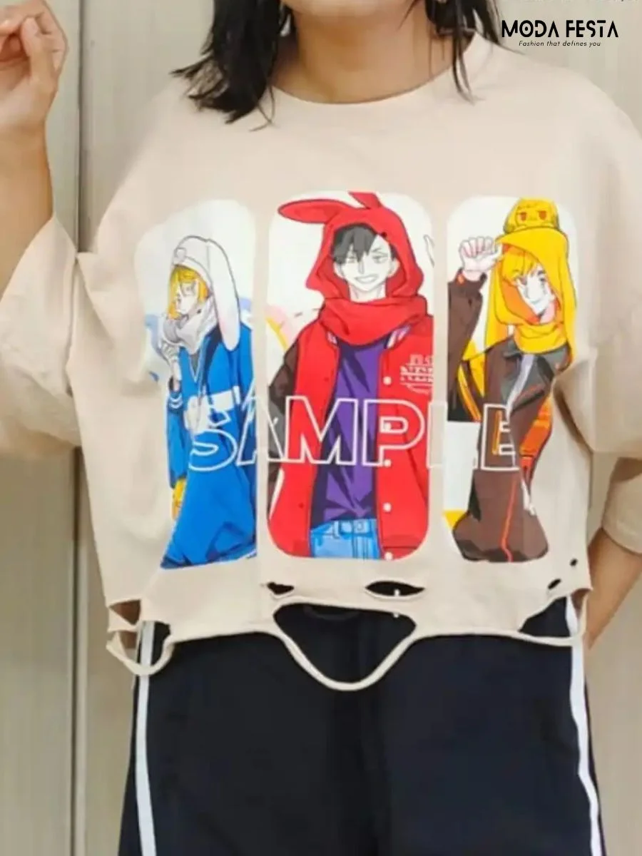 Crop Anime Tee
