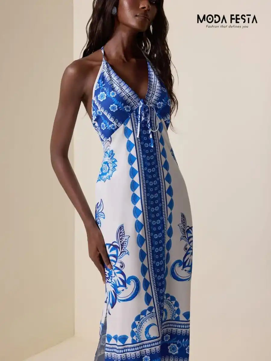 ModaFesta -stylish-floral-print-dress-blue