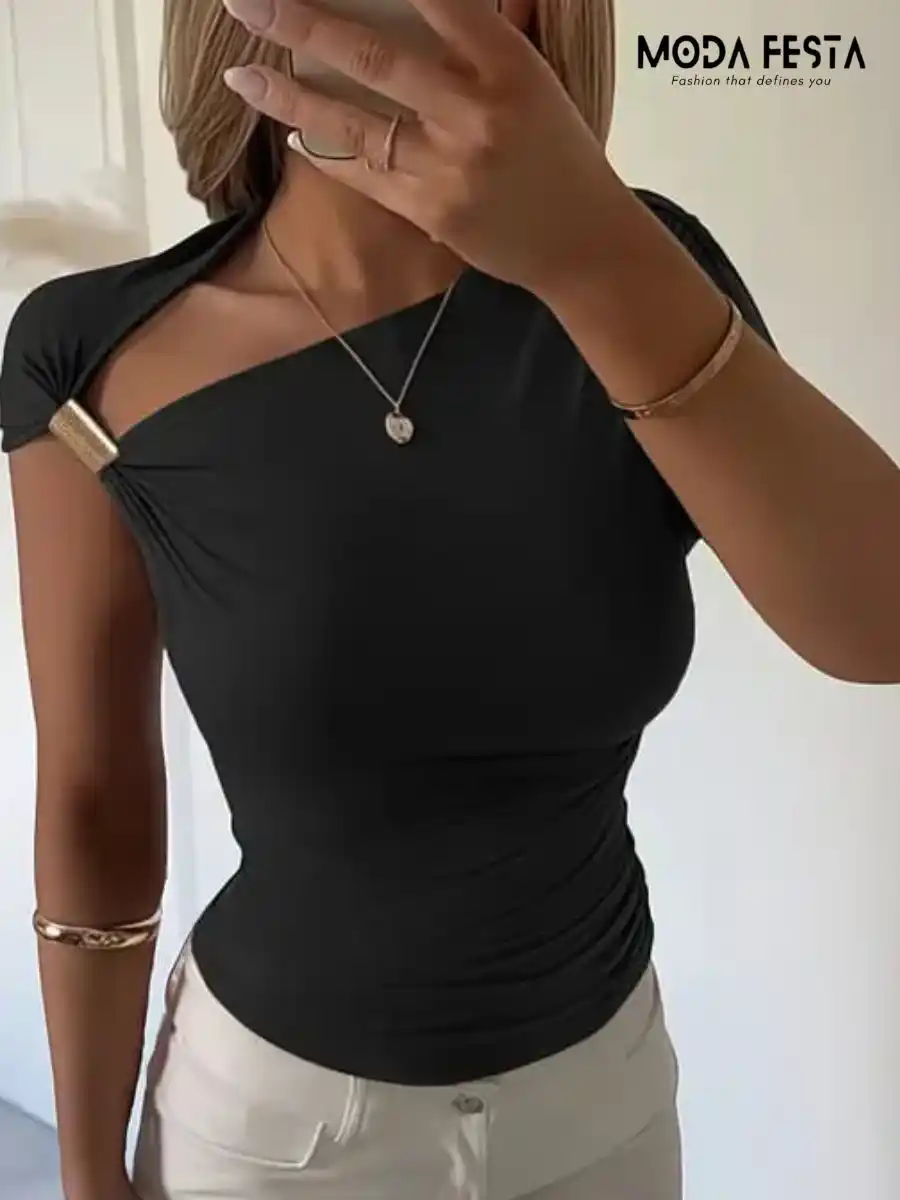 ModaFesta -elegant-style-asymmetrical-top-black