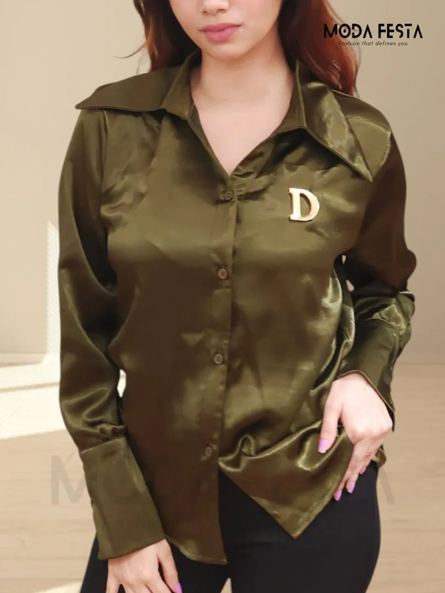 Green Satin Shirt