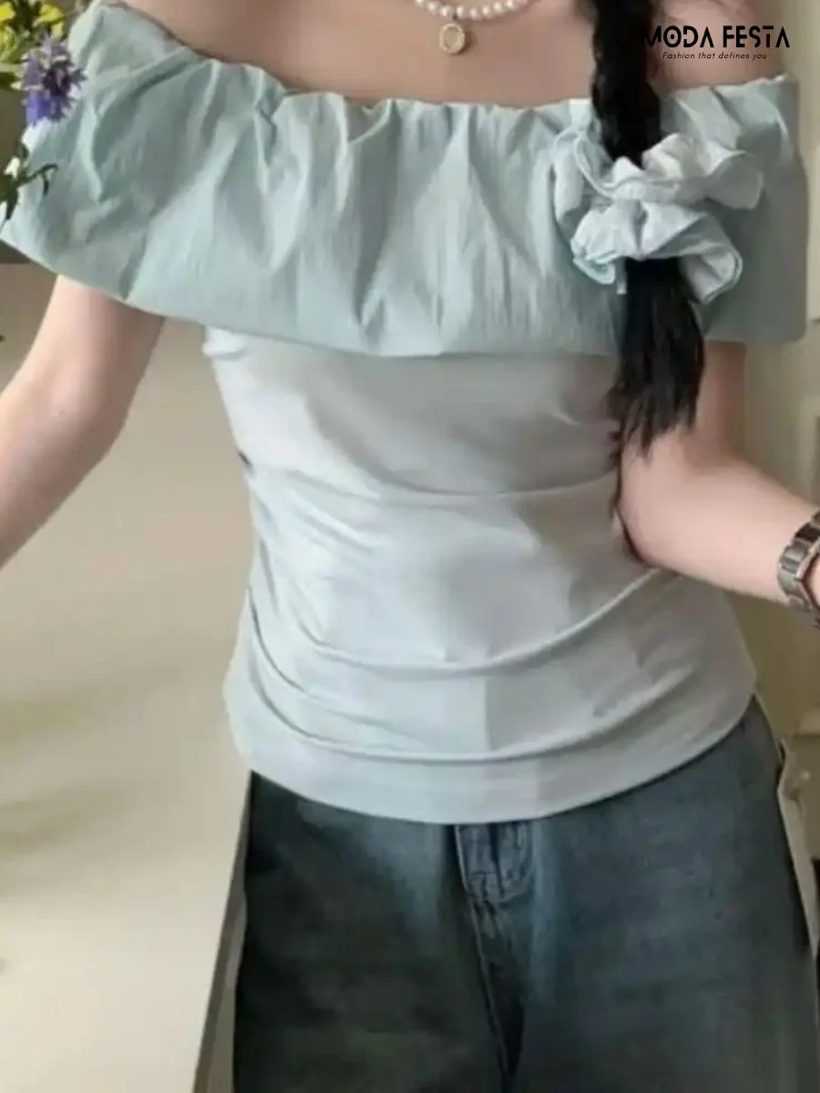 Elegant Off Shoulder Ruffle Top