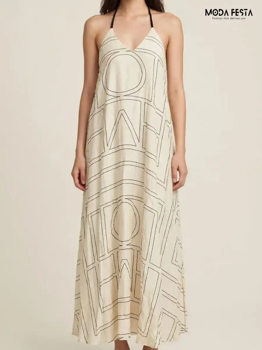 ModaFesta -geometric-print-maxi-dress