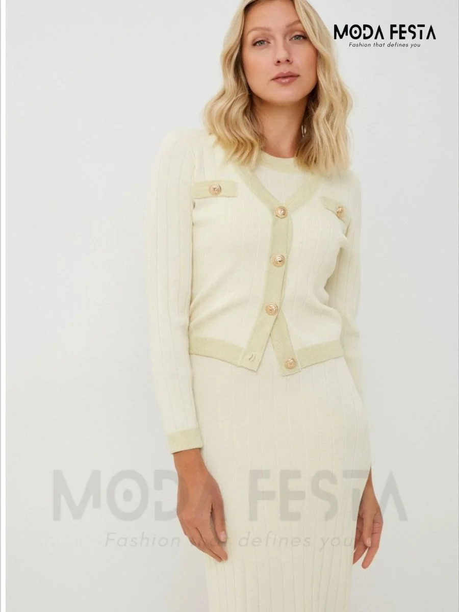ModaFesta -v-neck-two-piece-dress-white
