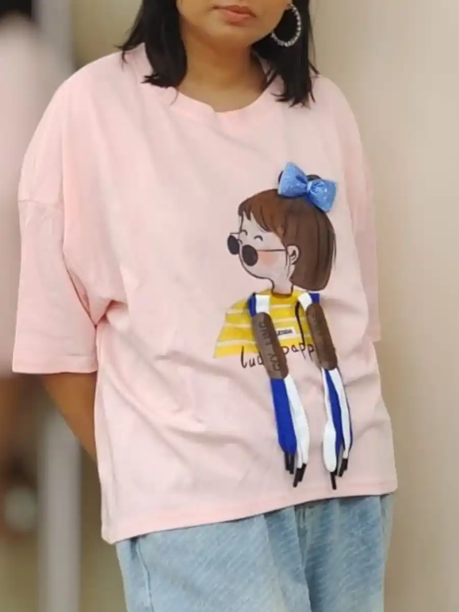 ModaFesta -elegant-girl-printed-t-shirt-peach