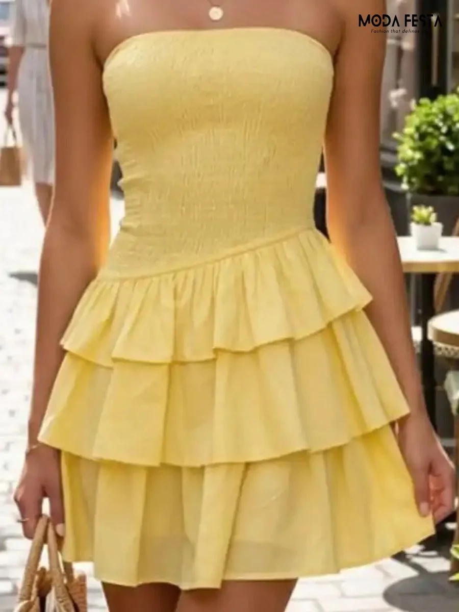 Elegant Strapless Mini Tube Dress