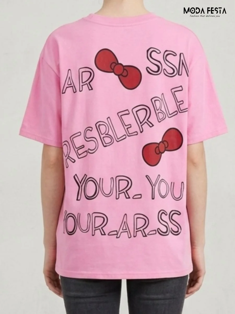 ModaFesta -pink-graphic-print-tee