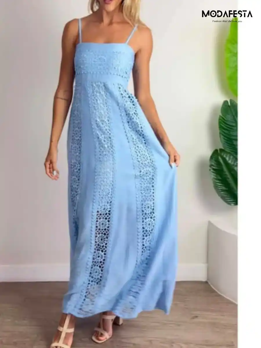 ModaFesta -elegant-spaghetti-cotton-lace-dress-sky-blue