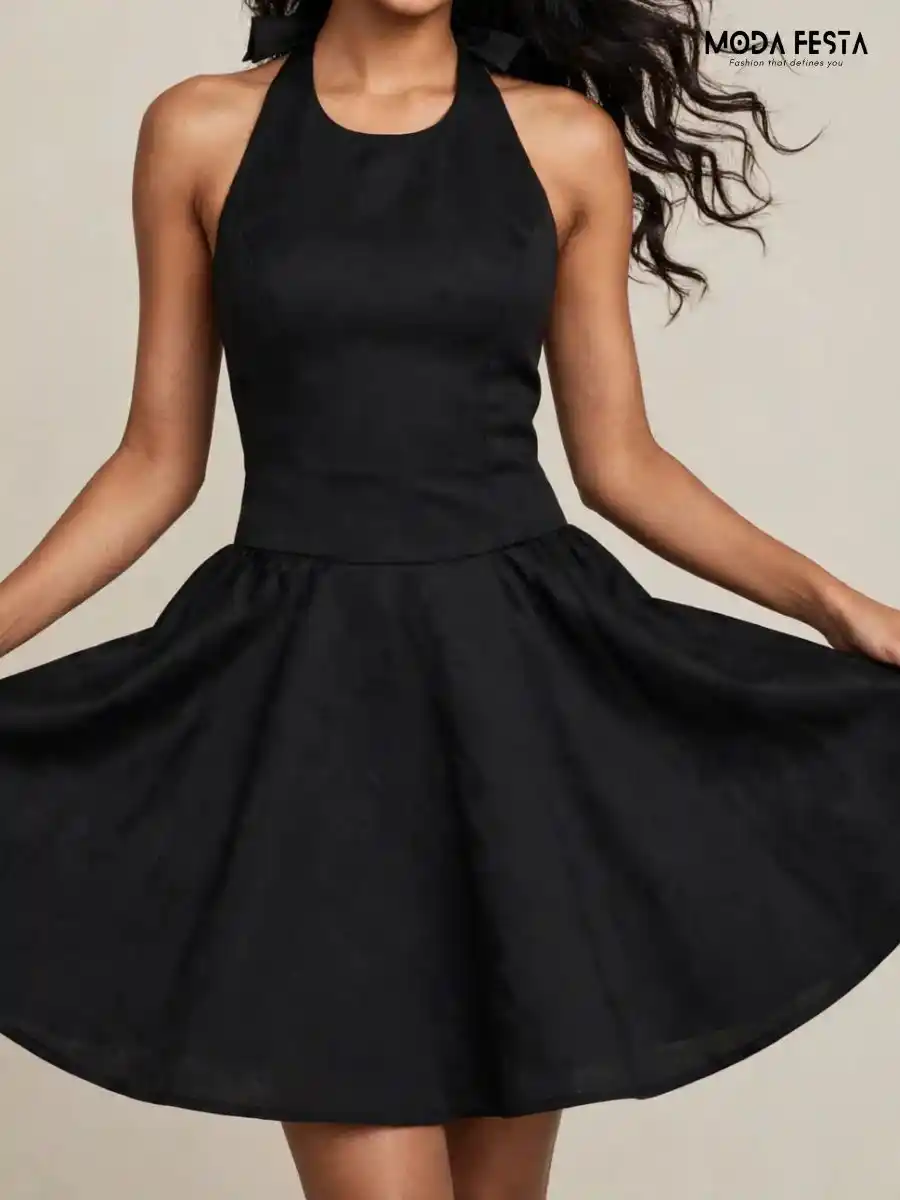 ModaFesta -halter-neck-flare-dress